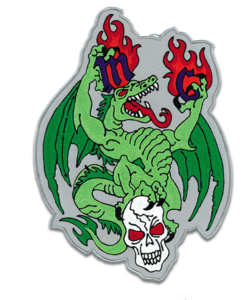 custom motorcycle jacket patch with dragon